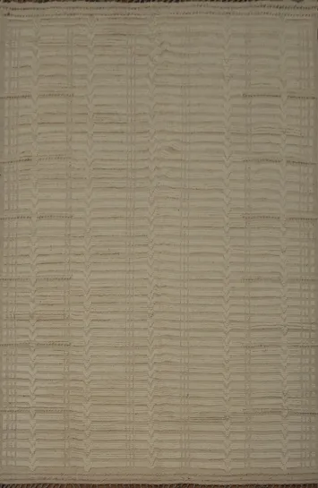 Earth Tone Wool Moroccan Living Room Rug 8x10