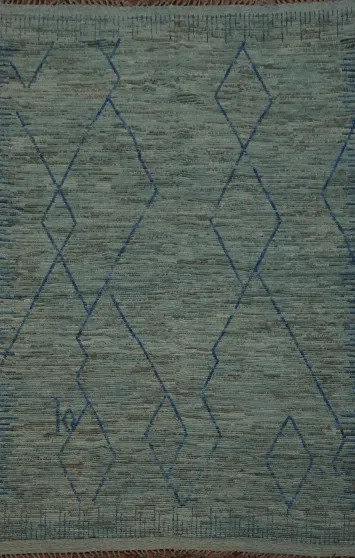 Handmade Wool Moroccan Oriental Area Rug 9x13