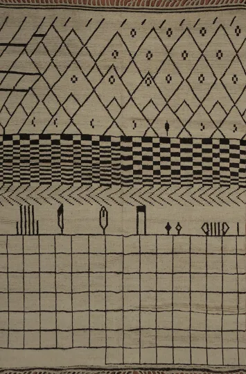 Sophisticated Moroccan Area Rug 8x10 with Intricate Line Patterns