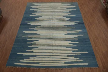 Stylish Modern Moroccan Large Rug 12x16 with Linear Abstract Design