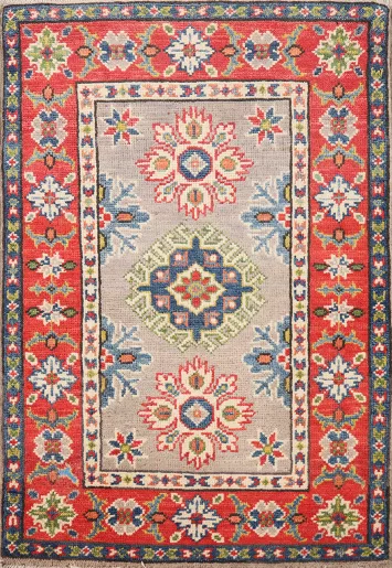 Geometric Wool Kazak Oriental Accent Rug 2x3