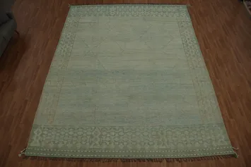 Green & Blue Moroccan Large Rug 12x16 Featuring Intricate Textured Patterns