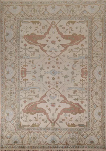 Earth Tone Wool Oushak Indian Area Rug 8x10