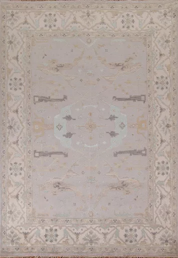 Earth Tone Wool Oushak Indian Area Rug 8x10