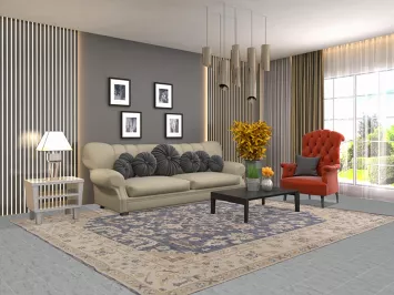 Handmade Blue Oushak Indian Area Rug 8x10