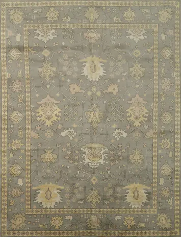 Vintage Inspired Grey Rug with Neutral and Warm Earthy Hues 9'x12'