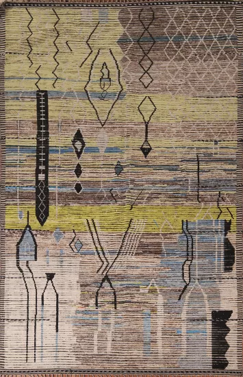 Handmade Wool Moroccan Abstract Area Rug 9x13