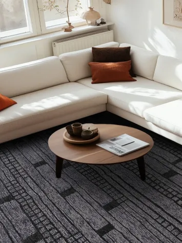 Black & Blue Striped Moroccan Modern Area Rug 9x13