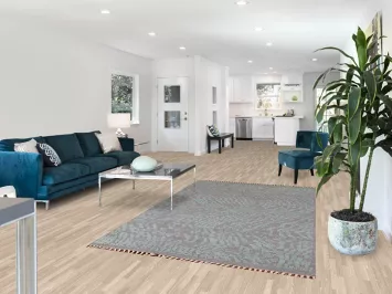 Gray & Blue Wool Moroccan Abstract Area Rug 5x8