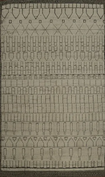 All-Over Trellis Wool Moroccan Large Oriental Rug 10x16