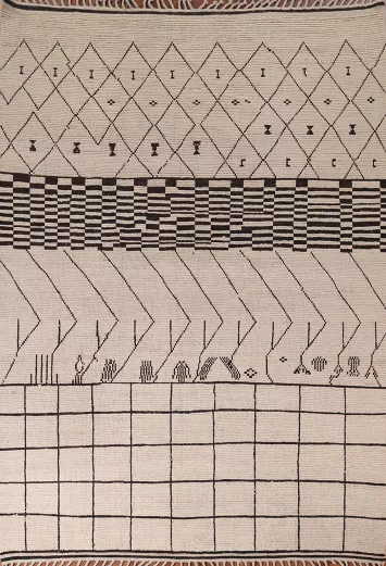 Handmade Trellis Wool Moroccan Area Rug 8x11