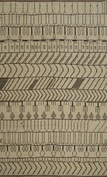 Sophisticated Moroccan Large Rug 10x14 with Artistic Linear Patterns