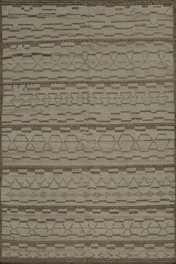 Handmade Wool Moroccan Oriental Large Rug 10x14