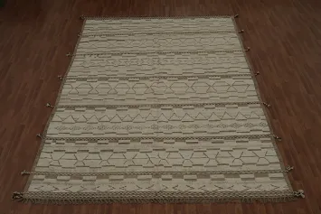 Handmade Wool Moroccan Oriental Large Rug 10x14