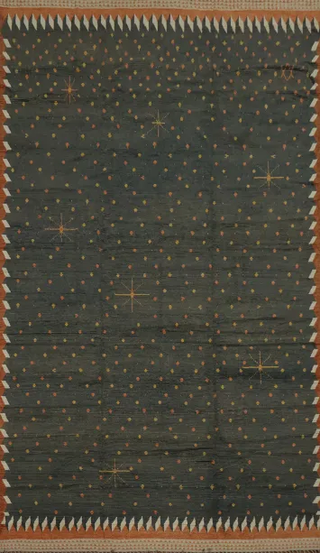 All-Over Striped Gray Moroccan Large Modern Rug 12x19