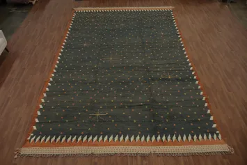 All-Over Striped Gray Moroccan Large Modern Rug 12x19