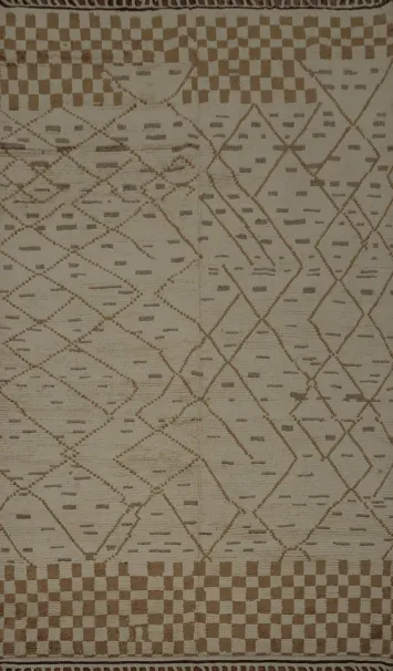 All-Over Wool Moroccan Abstract Area Rug 6x10