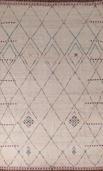 Trellis Wool Moroccan Living Room Rug 6x10