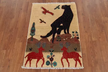 Animals Design Kazak Oriental Accent Rug 2x3
