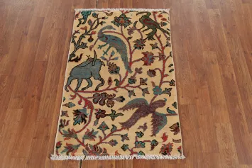 Animals Design Kazak Oriental Foyer Rug 2x3