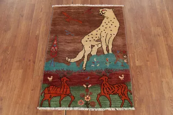 Animal Pictorial Kazak Oriental Foyer Rug 2x3