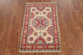 Handmade Wool Geometric Kazak Oriental Accent Rug 2x3