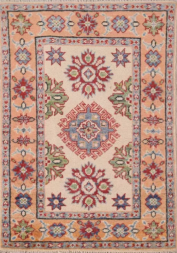 Geometric Wool Kazak Oriental Accent Rug 2x3
