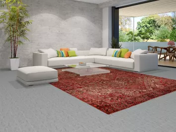 Red Geometric Heriz Persian Area Rug 9x13