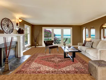 Geometric Wool Vintage Heriz Persian Area Rug 8x11