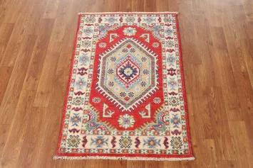 Geometric Wool Kazak Oriental Accent Rug 2x3