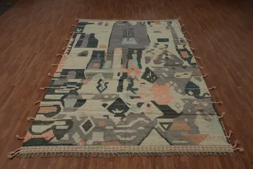 All-Over Handmade Moroccan Abstract Area Rug 8x12