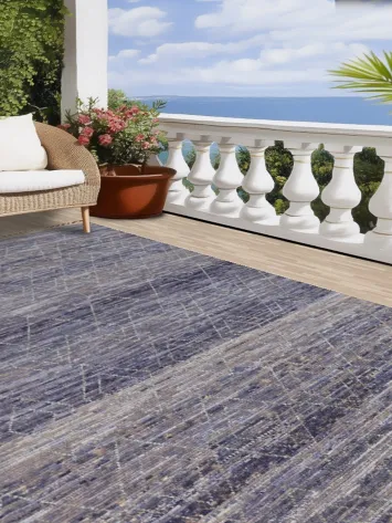 Blue Trellis Wool Moroccan Handmade Area Rug 9x13