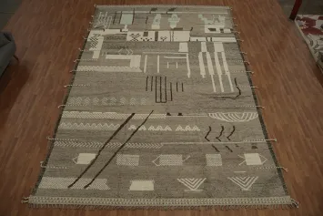 Elegant Earth Tones Abstract Moroccan Palace Size Rug 12x18