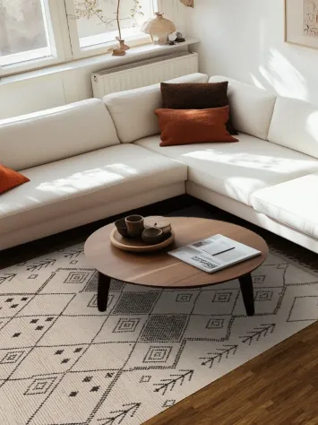 All-Over Trellis Wool Moroccan Area Rug 6x9