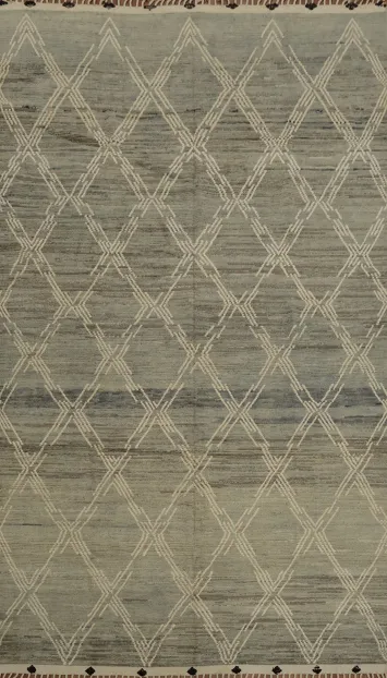 Geometric Moroccan Large Rug 10x15 in Neutral Shades for Stylish Interiors