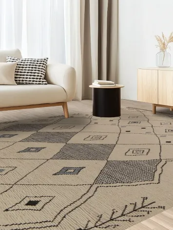 Earth Tone Wool Moroccan Oriental Area Rug 9x13