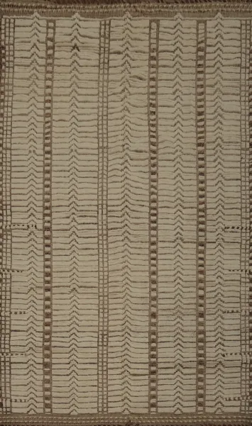 Earth Tone Wool Moroccan Oriental Area Rug 8x10