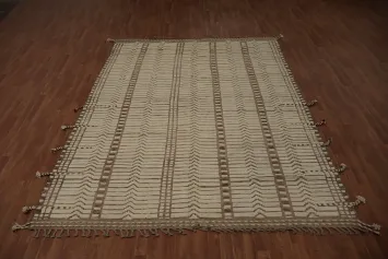 Earth Tone Wool Moroccan Oriental Area Rug 8x10