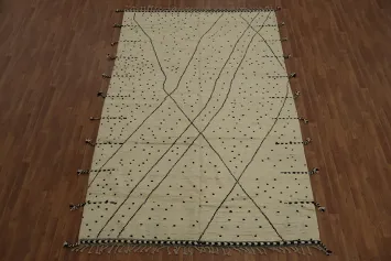 Handmade Wool Moroccan Oriental Area Rug 7x11