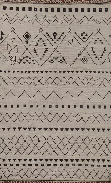 Hand-Knotted Wool Moroccan Oriental Area Rug 7x11