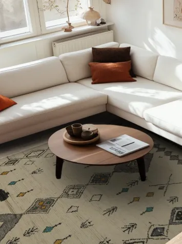 Tribal-Inspired Moroccan Area Rug 7x11 with Bold Diamond Motifs