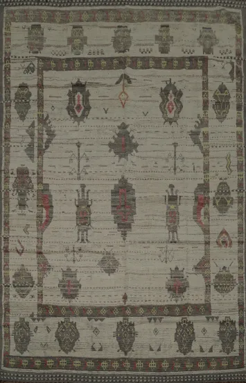 Geometric Wool Moroccan Wool Large Rug 10x15