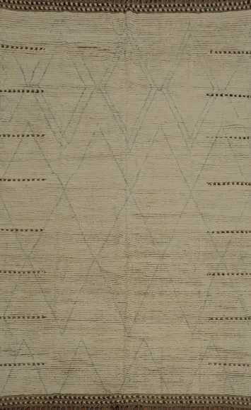 Handcrafted Moroccan Area Rug 8x11 Elegant Subtle Geometric Patterns