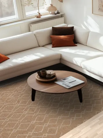 Earth Tone Wool Moroccan Oriental Area Rug 6x10