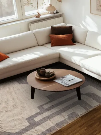 Earth Tone Wool Moroccan Modern Area Rug 6x10