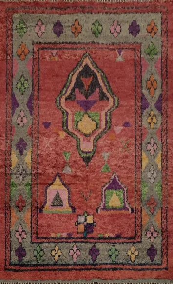 Handmade Plush Moroccan Oriental Area Rug 8x11