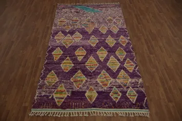 Geometric Purple Moroccan Abstract Area Rug 6x10