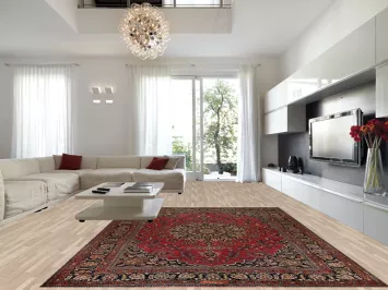 Red & Pink Handmade Mashad Persian Area Rug 10x13