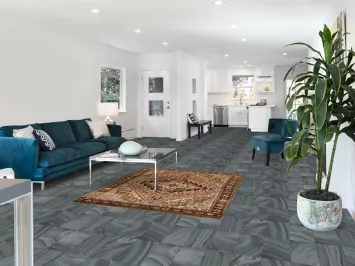 Geometric Wool Heriz Persian Square Rug 5x5