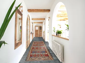 Vegetable Dye Kilim Qashqai Persian Runner Rug 3x13